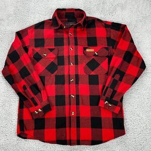 Hickory Shirt Co. Thick Buffalo Plaid Flannel Button Up Shirt Womens S Red